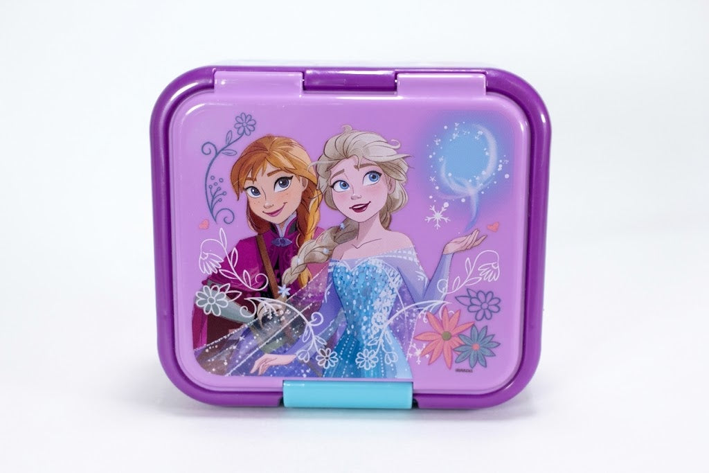 Disney Frozen Lunchbox mit 3 Fächern – Premium Brotzeitbox Elsa & Anna Lila