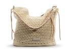 Boho Gehaakte Hobo Schoudertas met Gedraaid Touw Hengsel