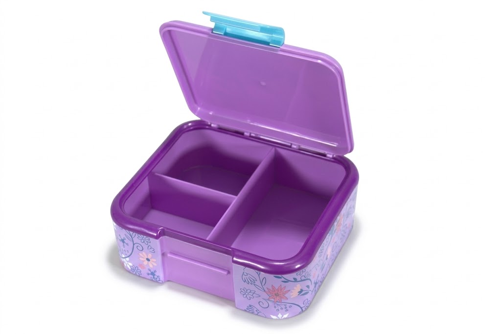 Disney Frozen Lunchbox mit 3 Fächern – Premium Brotzeitbox Elsa & Anna Lila