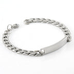 Stoere Zilverkleurige Stalen ID-Schakelarmband Heren – 304 RVS
