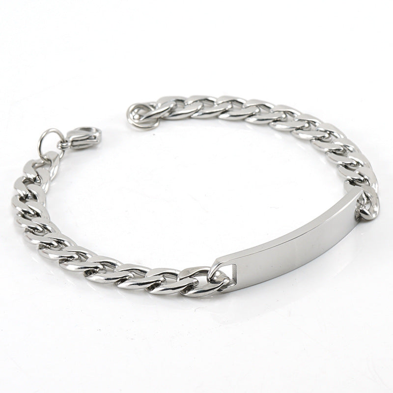 Stoere Zilverkleurige Stalen ID-Schakelarmband Heren – 304 RVS