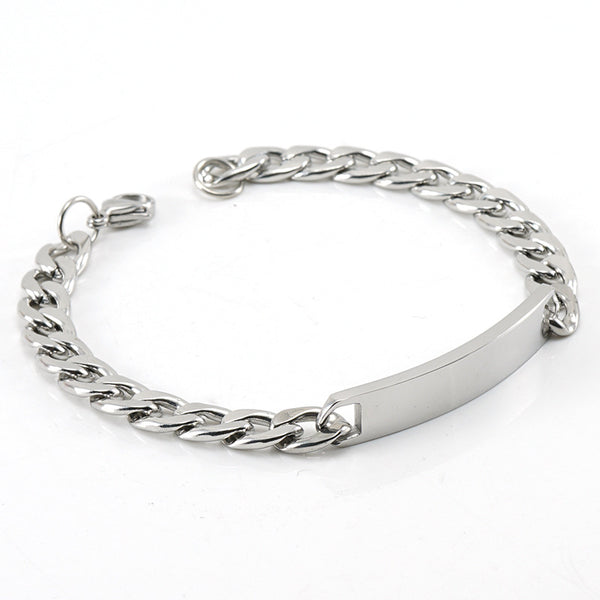 Heren ID-Schakelarmband — Zilverkleurig