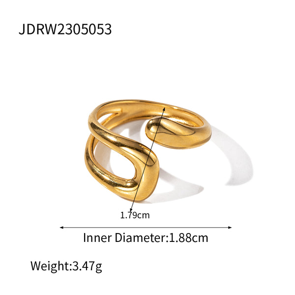 Onregelmatige Open Ring — Goudkleurig