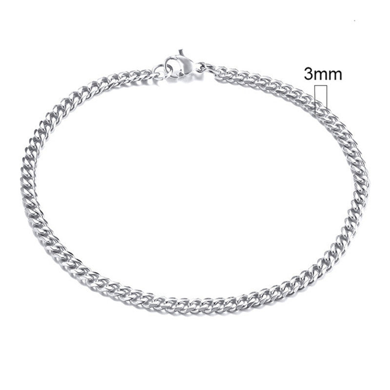 Subtiele Zilverkleurige Stalen Schakelarmband Heren – 3 mm RVS