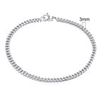 Subtiele Zilverkleurige Stalen Schakelarmband Heren – 3 mm RVS