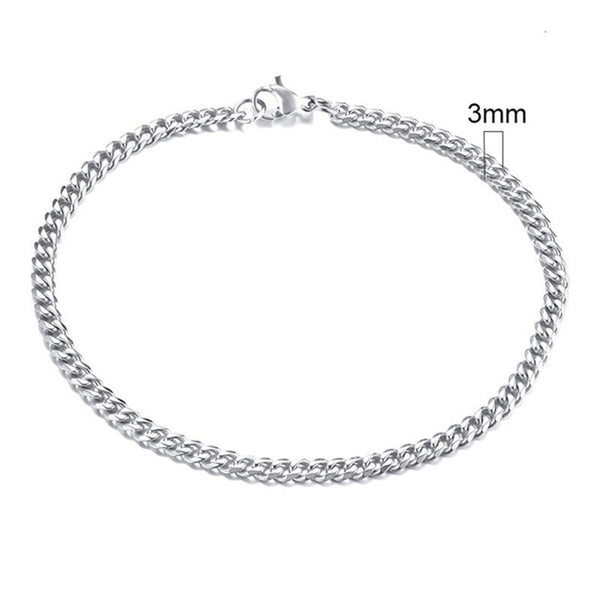 Heren Schakelarmband 3 mm — Zilverkleurig