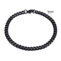 Stoere Zwarte Stalen Schakelarmband Heren – 5 mm RVS