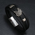 Stoere Leren Herenarmband met Arend & Magneetsluiting – Eagle Leather