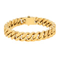 Luxe Goudkleurige Schakelarmband van RVS (18k Verguld / Cuban Link) – Fenando