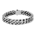 Stoere Zilverkleurige Schakelarmband van RVS (Cuban Link) – Fenando