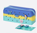 Disney Stitch Siliconen Etui met Badges - 7-delig | 19 x 6 x 8 cm