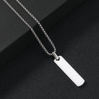 Minimalistische Staaf Ketting Unisex – Titanium Staal