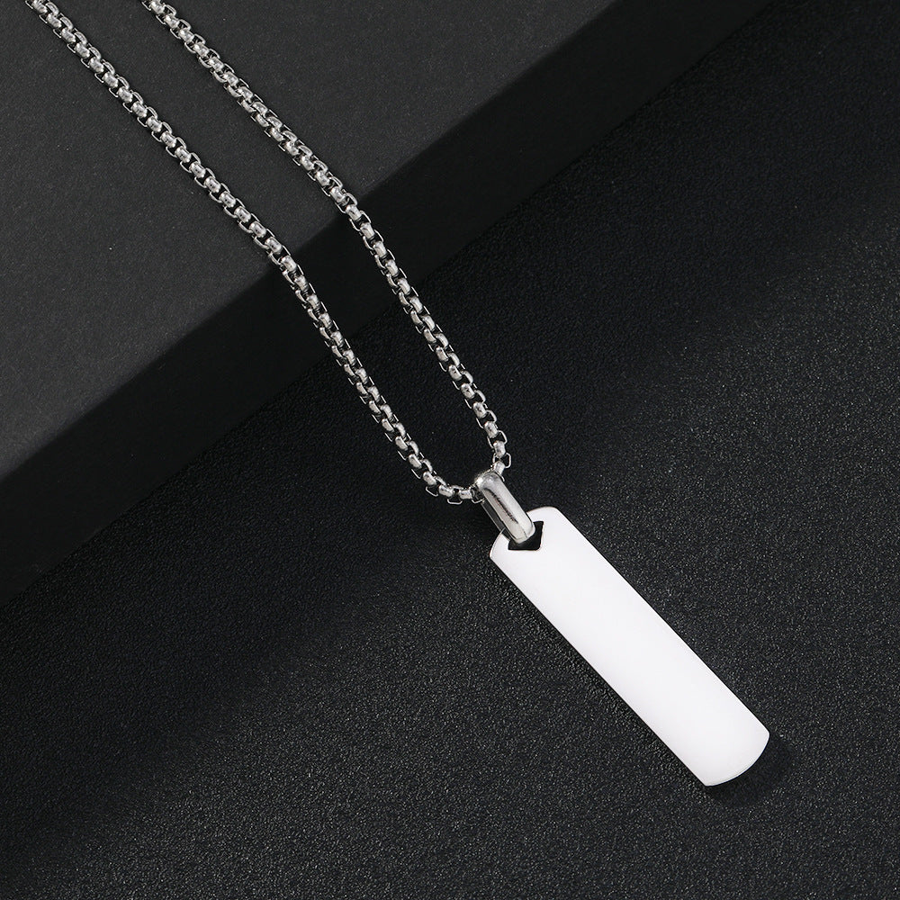 Minimalistische Staaf Ketting Unisex – Titanium Staal
