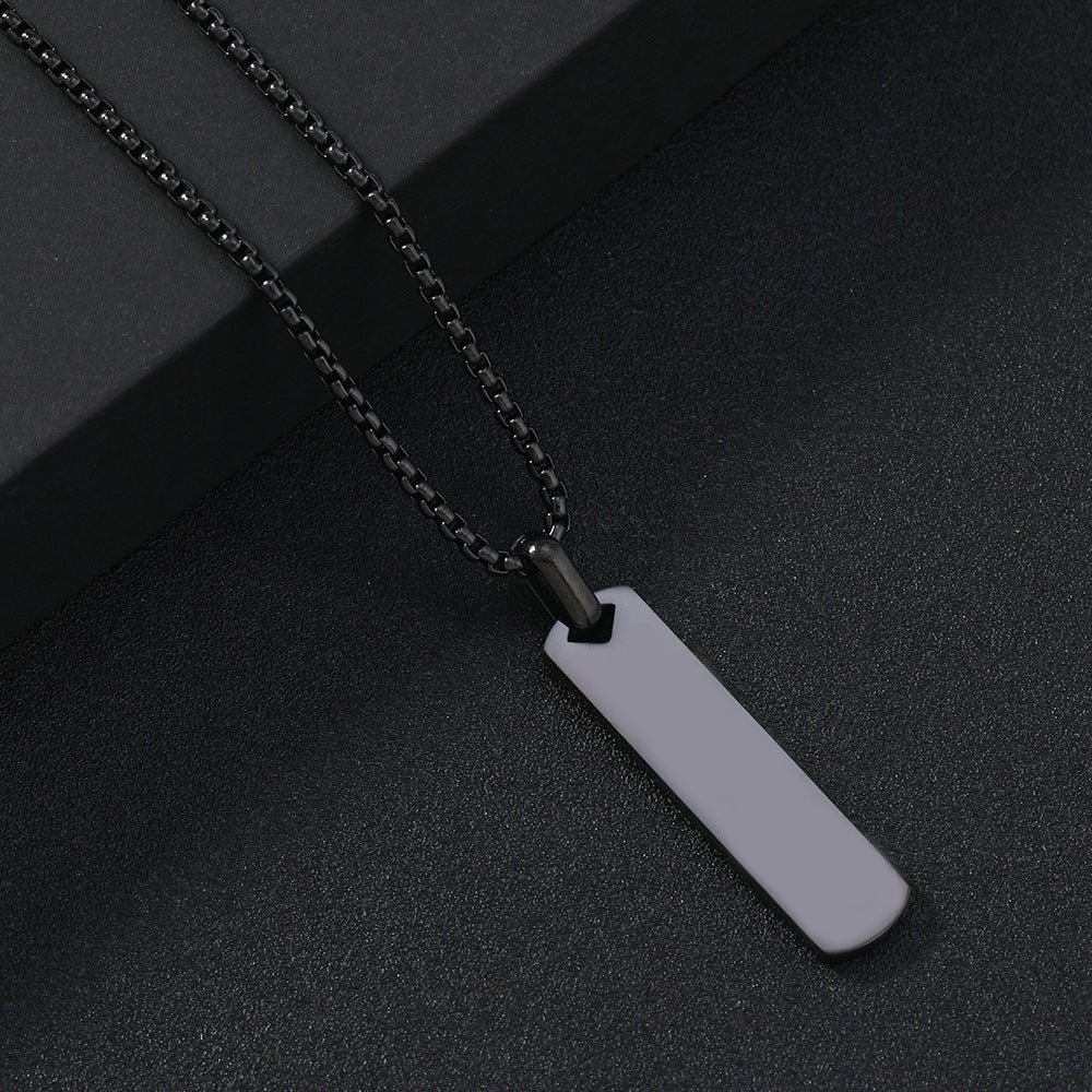Minimalistische Staaf Ketting Unisex – Titanium Staal
