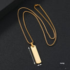 Minimalistische Staaf Ketting Unisex – Titanium Staal