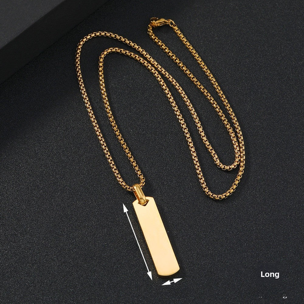 Minimalistische Staaf Ketting Unisex – Titanium Staal