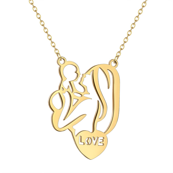 Moeder & Kind 'Love' Ketting — Graveerbaar