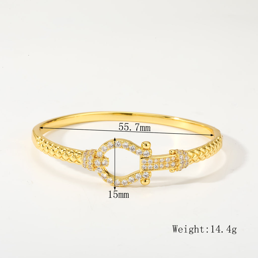 Gevlochten Bangle Armband — Goudkleurig