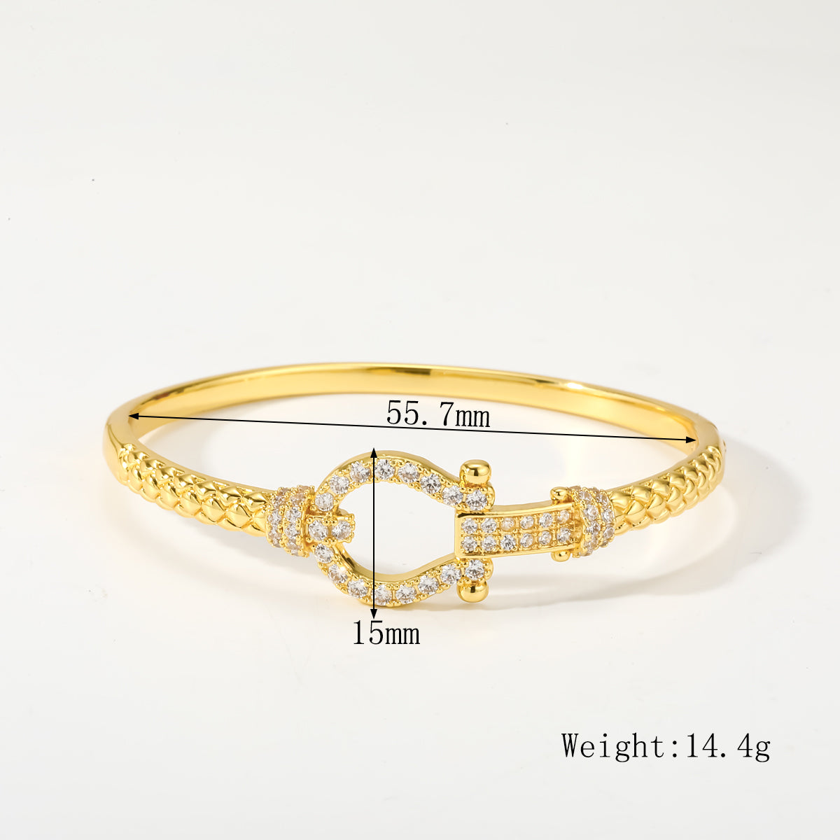 Gevlochten Bangle Armband — Goudkleurig