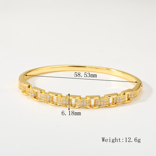 Dames Armband met Geometrisch Patroon — Goudkleurig