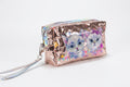 Luxury Girls' Toiletry Bag with Cat Print - Pink Glitter Makeup Pouch