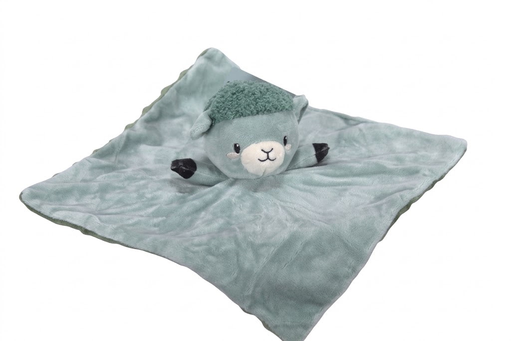 Zacht Baby Knuffeldoekje Schaap — Pluche Tutdoekje met Minky Bobbels