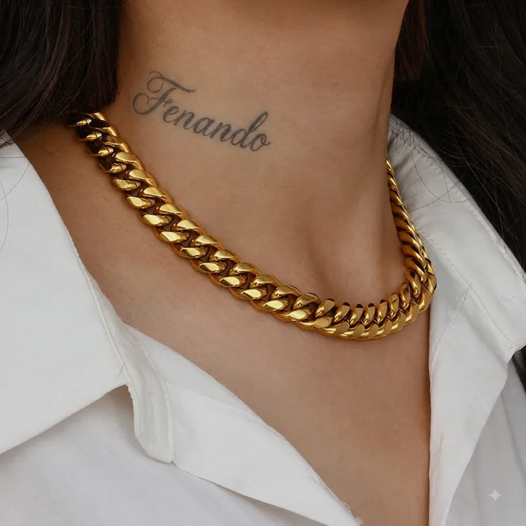 Cubaanse Schakelketting — Goudkleurig