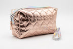 Luxury Girls' Toiletry Bag with Cat Print - Pink Glitter Makeup Pouch
