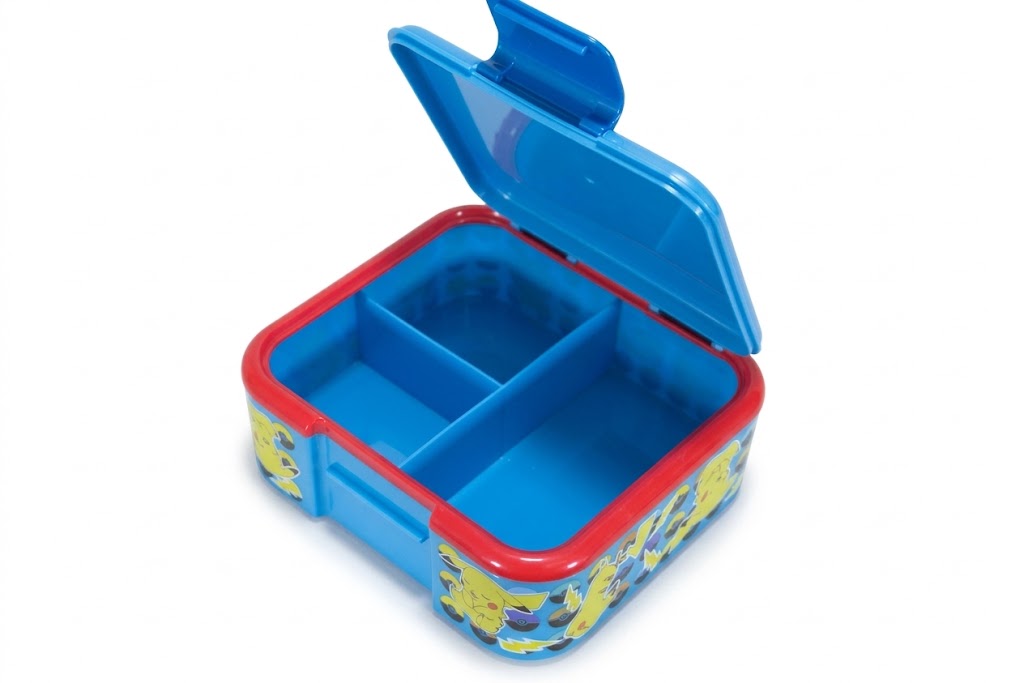Pokémon Lunchbox mit 3 Fächern - Premium Brotdose Pikachu 18x16 cm