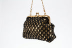 Luxe Clutch Zwart met Goud - Elegante Avondtas met Ketting en Knipsluiting
