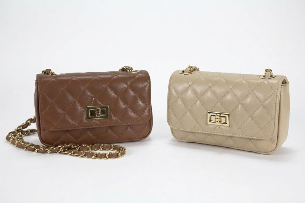 Gecapitonneerde Crossbody Tas van Italiaans Leer — Luxe Schoudertas