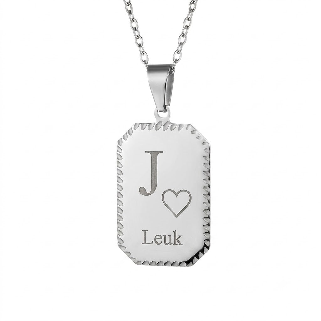 Unisex RVS Dog Tag Ketting – Personaliseerbaar met Lasergravure (Waterbestendig)
