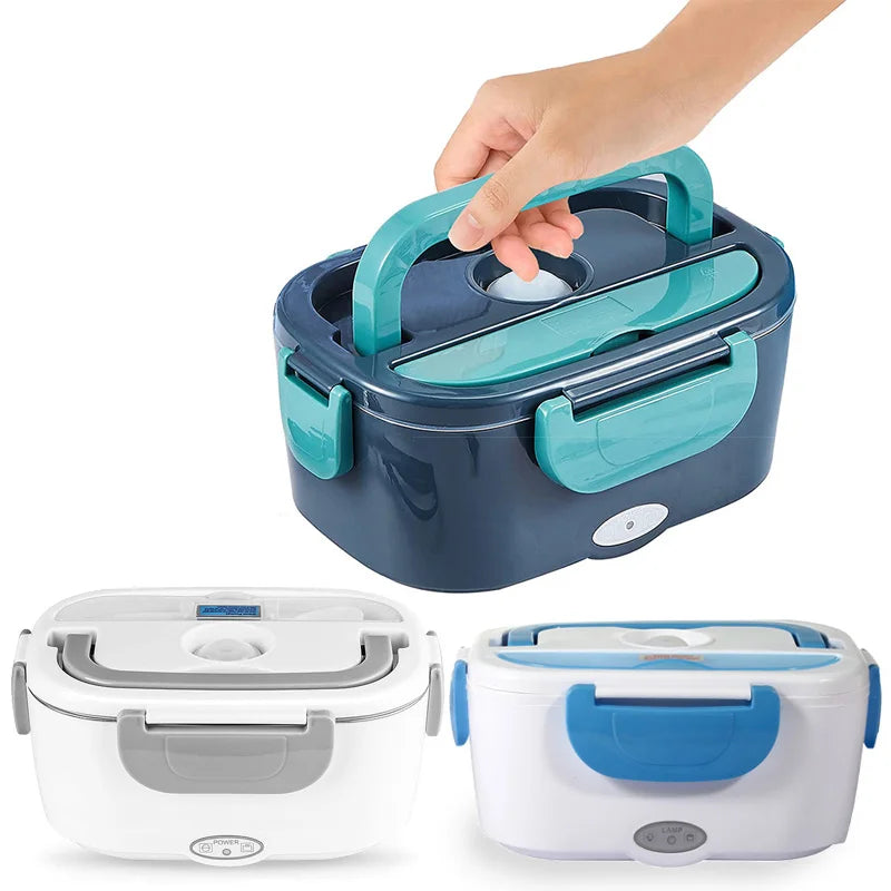Electric Lunch Box 2-in-1 Portable Food Warmer (12V–220V) Stainless Steel