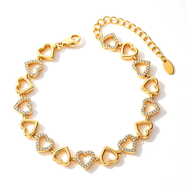 Amour Hartjes Armband — Goudkleurig