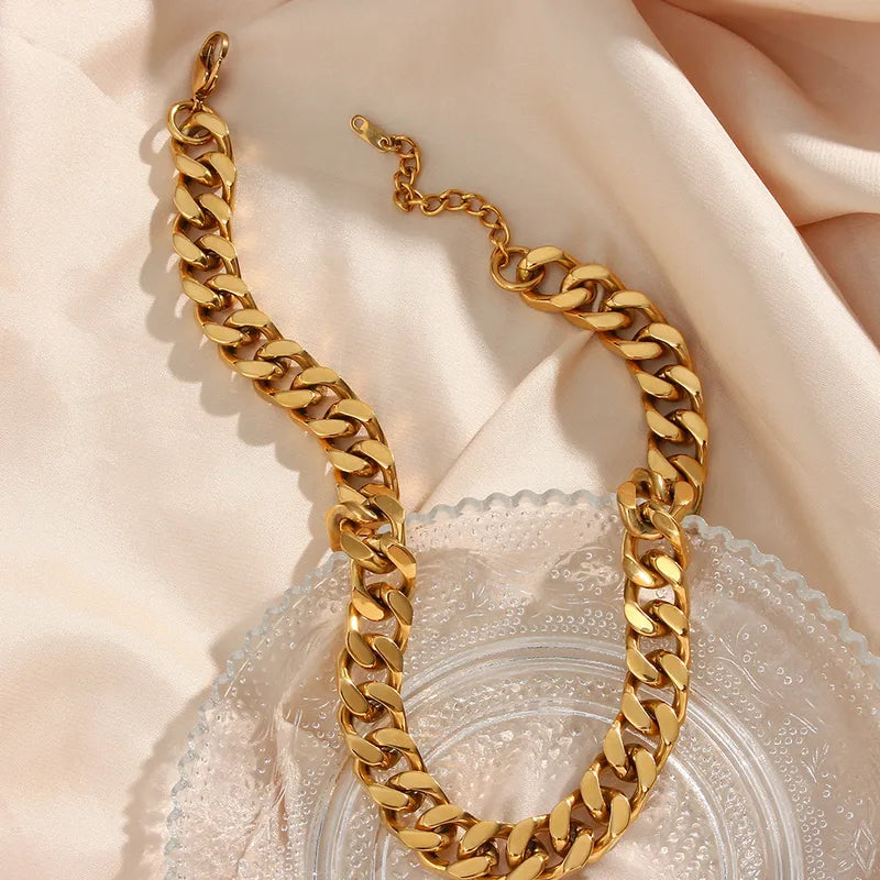 Cubaanse Schakelketting — Goudkleurig