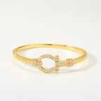 Gevlochten Bangle Armband — Goudkleurig