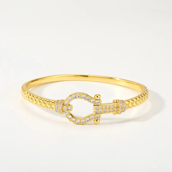 Gevlochten Bangle Armband — Goudkleurig