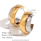 Statement Wave Oorringen — Goud & Zilver