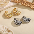 Chunky Geometrische Statement Oorbellen – 18K Goud of Witgoud Verguld met 925 Zilveren Nadelen