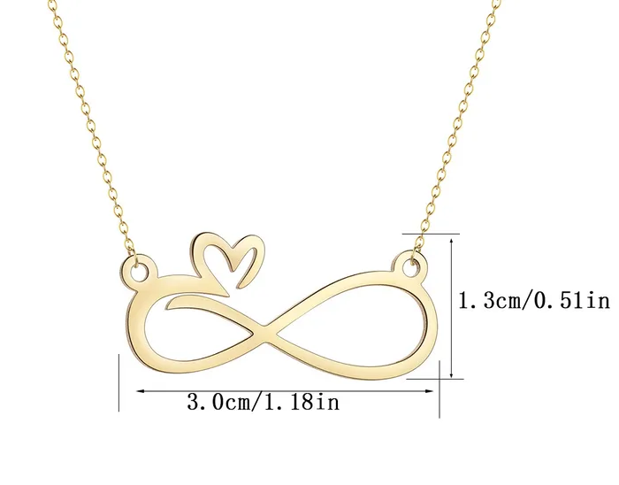 Infinity Hart Hangerketting — Zilverkleurig