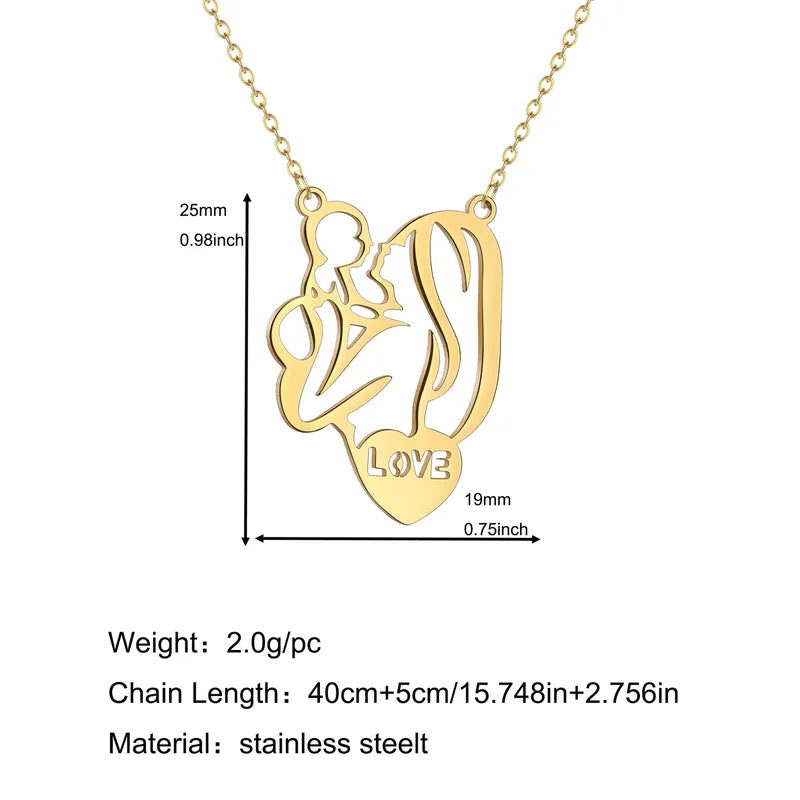 Moeder & Kind 'Love' Ketting — Graveerbaar