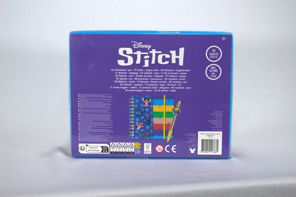Disney Stitch Notitieboekset met Pen en Pins - 80 Vel