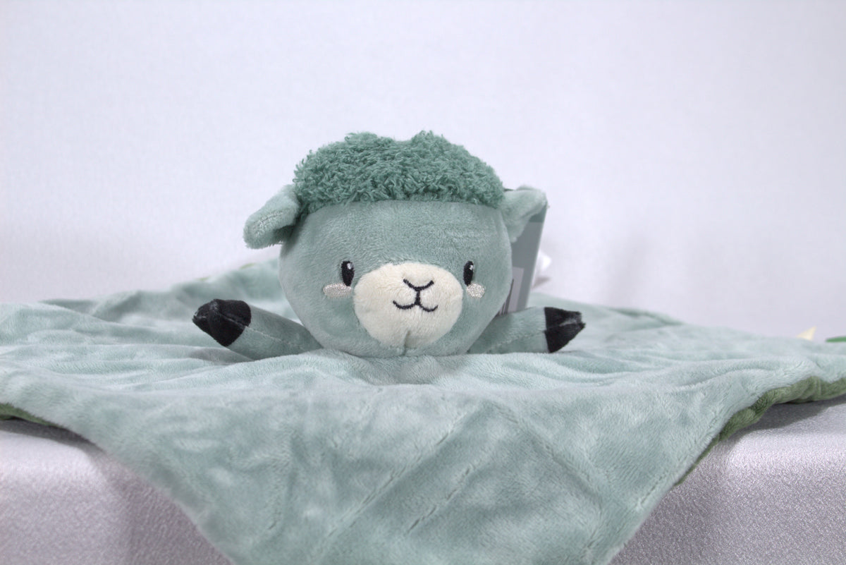 Zacht Baby Knuffeldoekje Schaap — Pluche Tutdoekje met Minky Bobbels