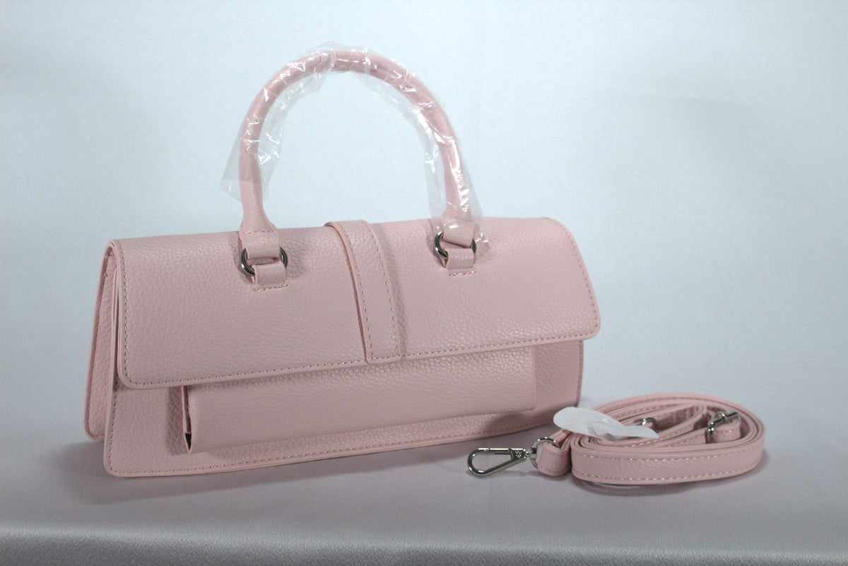 Elegante Baguette Handtas met Gekorrelde Structuur — Chic Schoudertasje