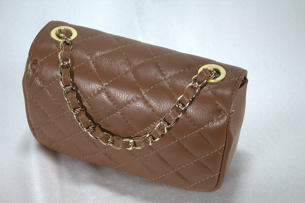 Gecapitonneerde Crossbody Tas van Italiaans Leer — Luxe Schoudertas