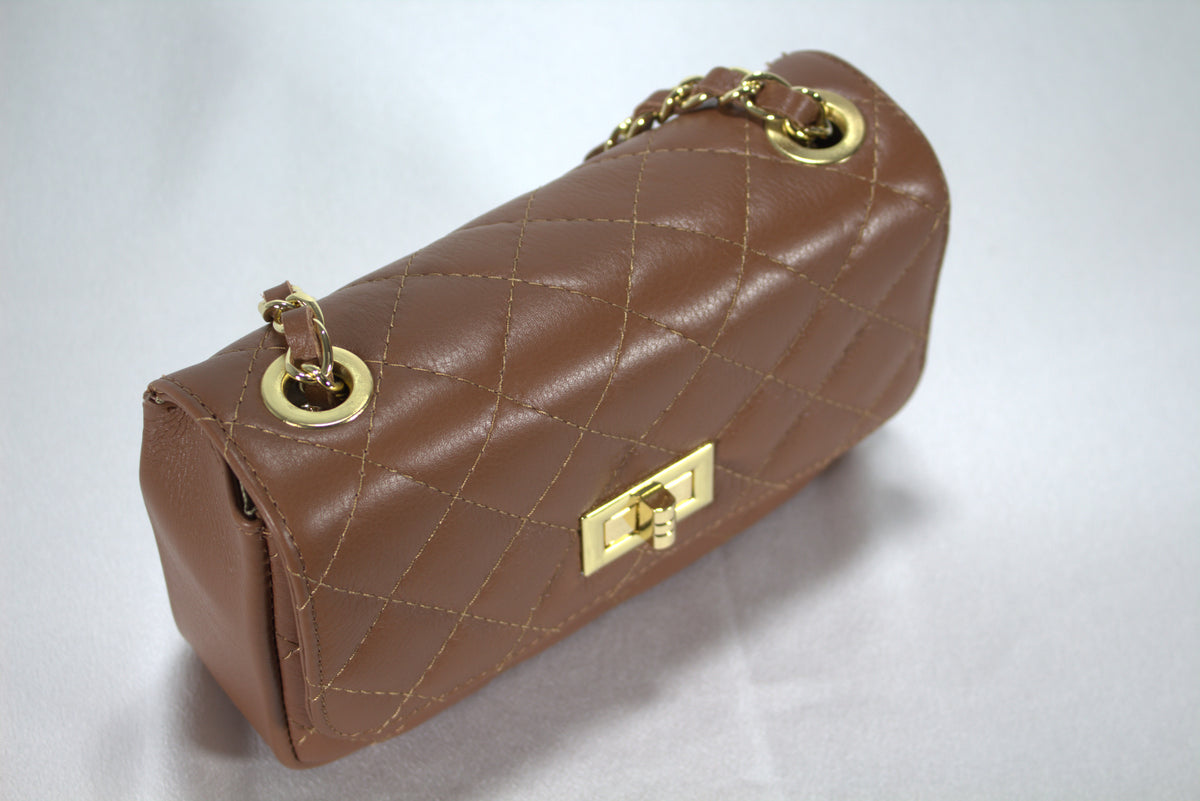 Gecapitonneerde Crossbody Tas van Italiaans Leer — Luxe Schoudertas