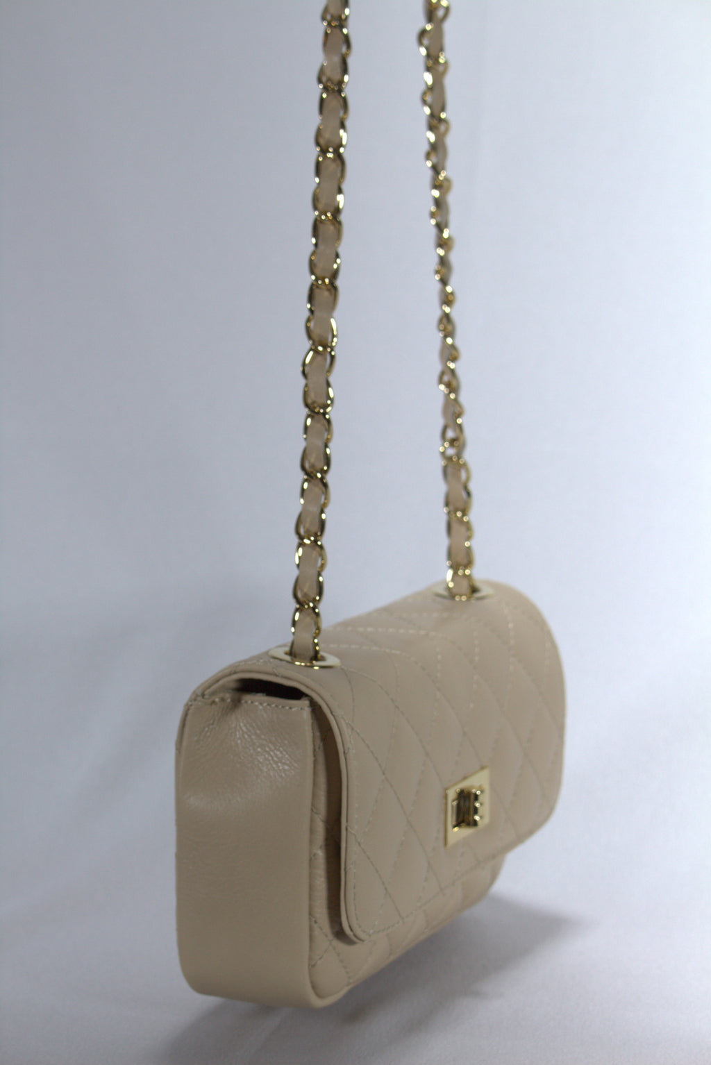 Gecapitonneerde Crossbody Tas van Italiaans Leer — Luxe Schoudertas
