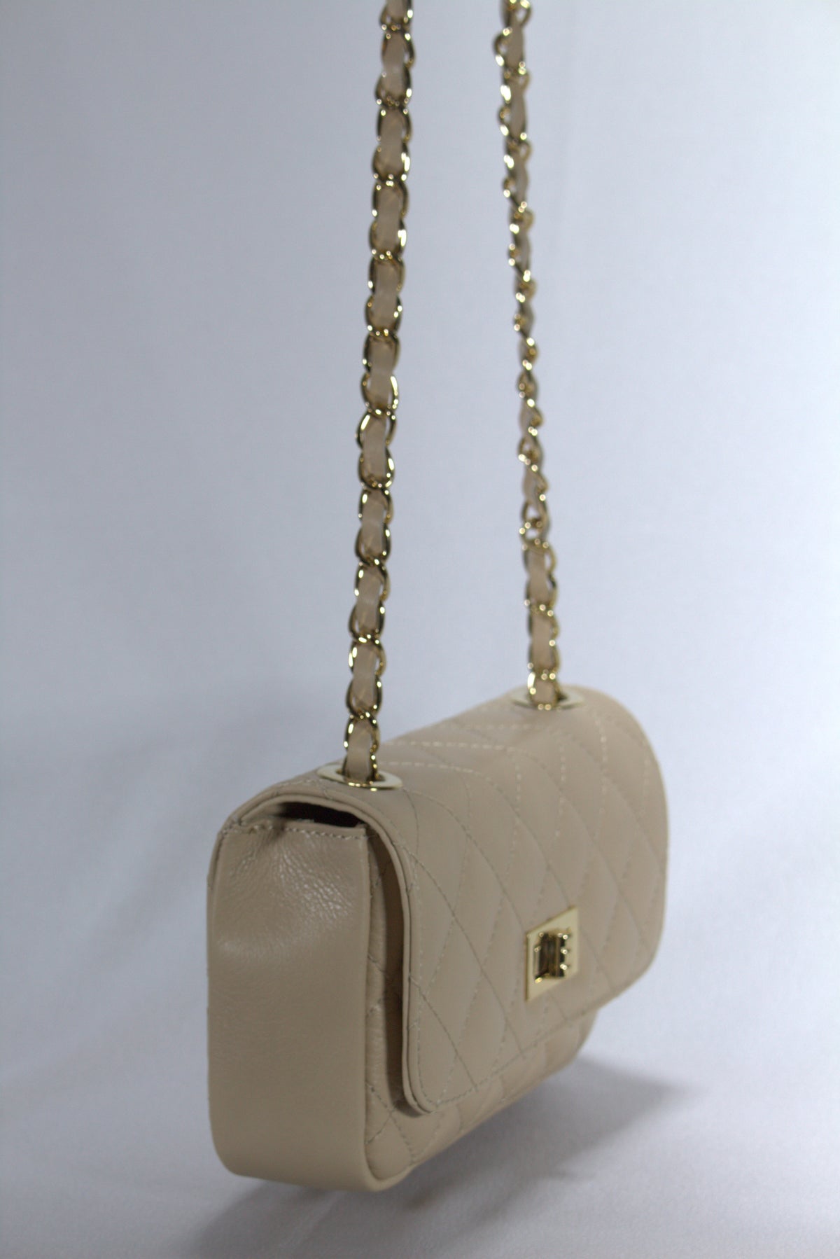 Gecapitonneerde Crossbody Tas van Italiaans Leer — Luxe Schoudertas