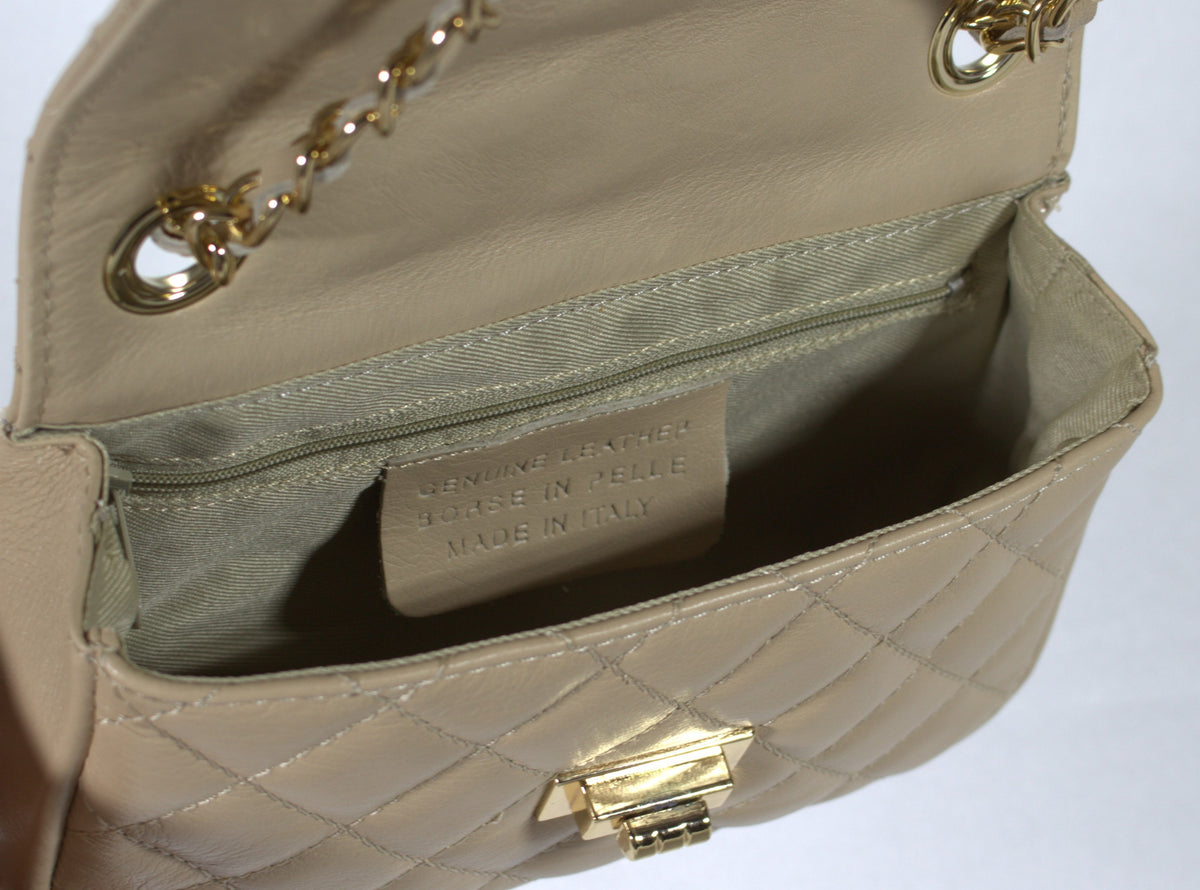 Gecapitonneerde Crossbody Tas van Italiaans Leer — Luxe Schoudertas