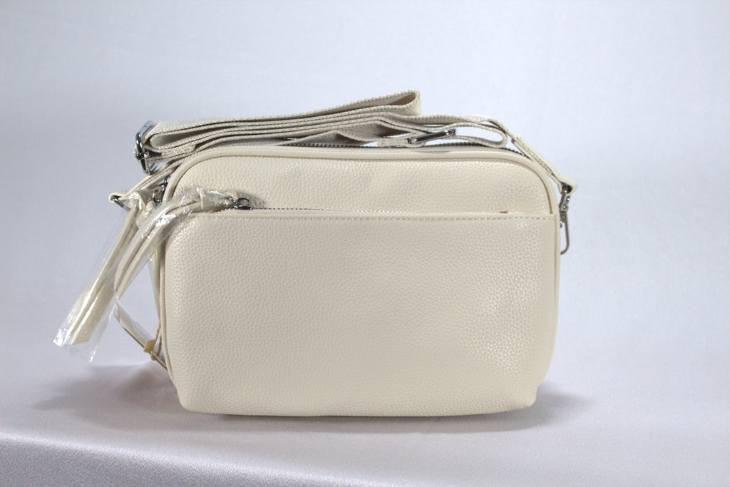 Trendy Triple Zip Crossbody Tas — Schoudertas met Brede Aztec Riem